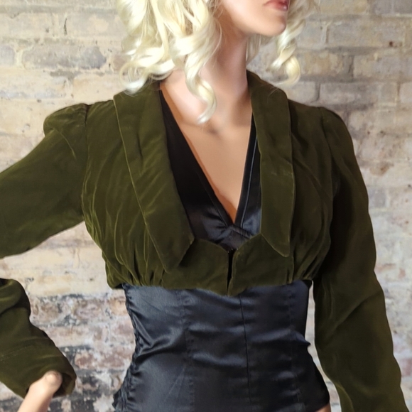 Vintage velvet cropped jacket - Picture 1 of 16